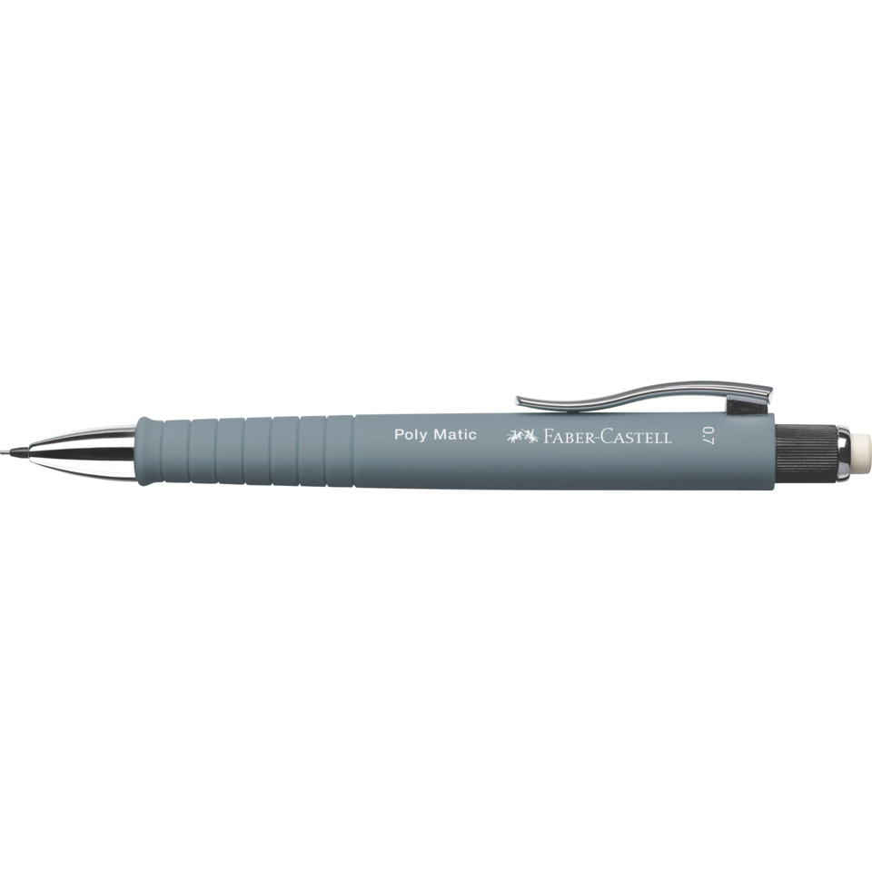 Mechanischer Stift, Polymer Griff, blauer Körper, ausziehbare Spitze, Klemme