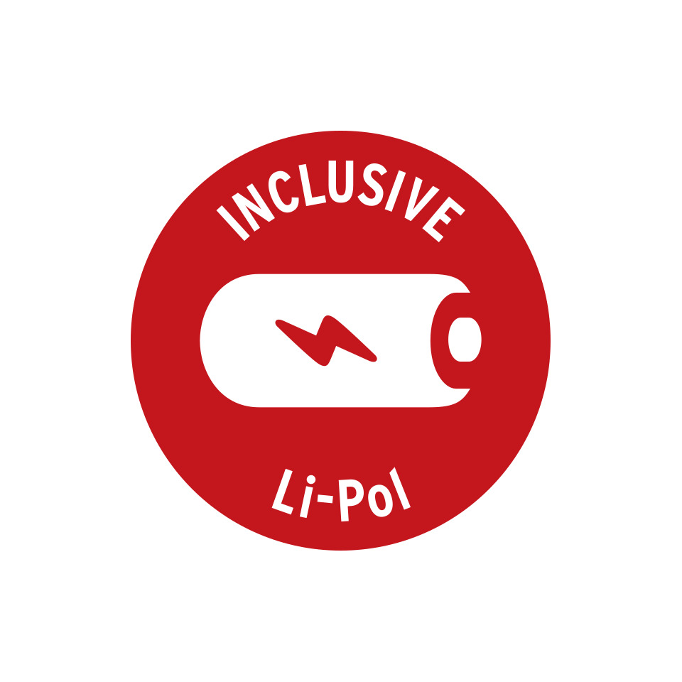 inklusive Li-Pol, Li-Pol Akku, Batterie Hinweis, Symbol, Red circle