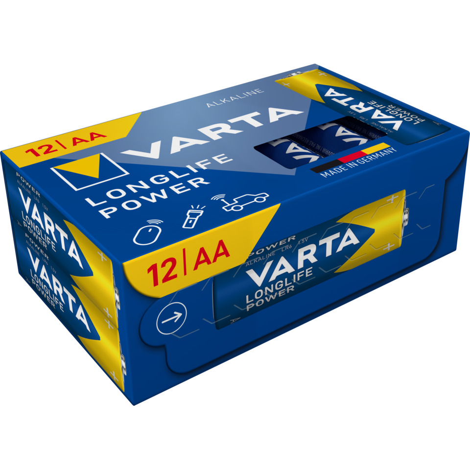 AA-Batterie, 12|AA, VARTA, Alkaline, Langzeit