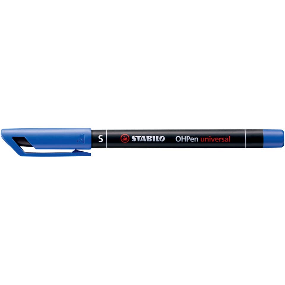 Marker, Permanent marker, Blue cap, Chisel tip, Black body