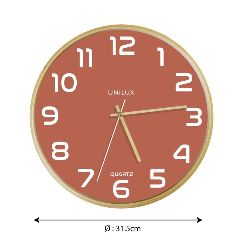 Wanduhr, Metalluhr, Runde Uhr, Quarzuhr, Durchmesser 31,5 cm
