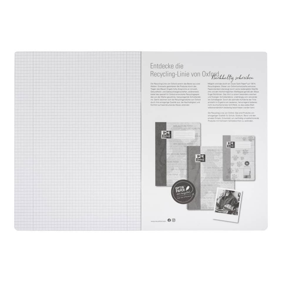 Notizbuch, Recycling-Linie, Oxford, Geknüpfte Karos, Größtes Layout