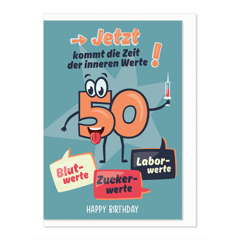 Karte, 50 Jahre, Zuckerwerte, Blutwerte, Laborwerte