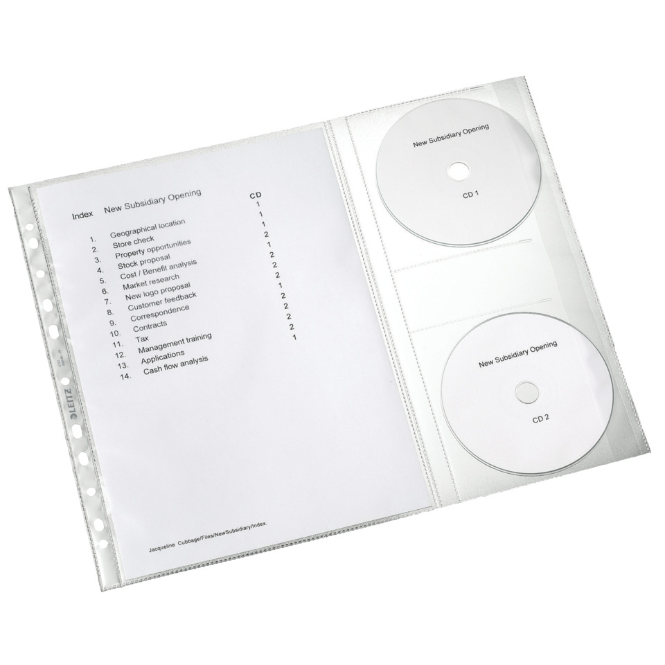 CD-Halter, CD-Halterung, CD-Speicherschacht, Ringbinder, Kunststoffhülle