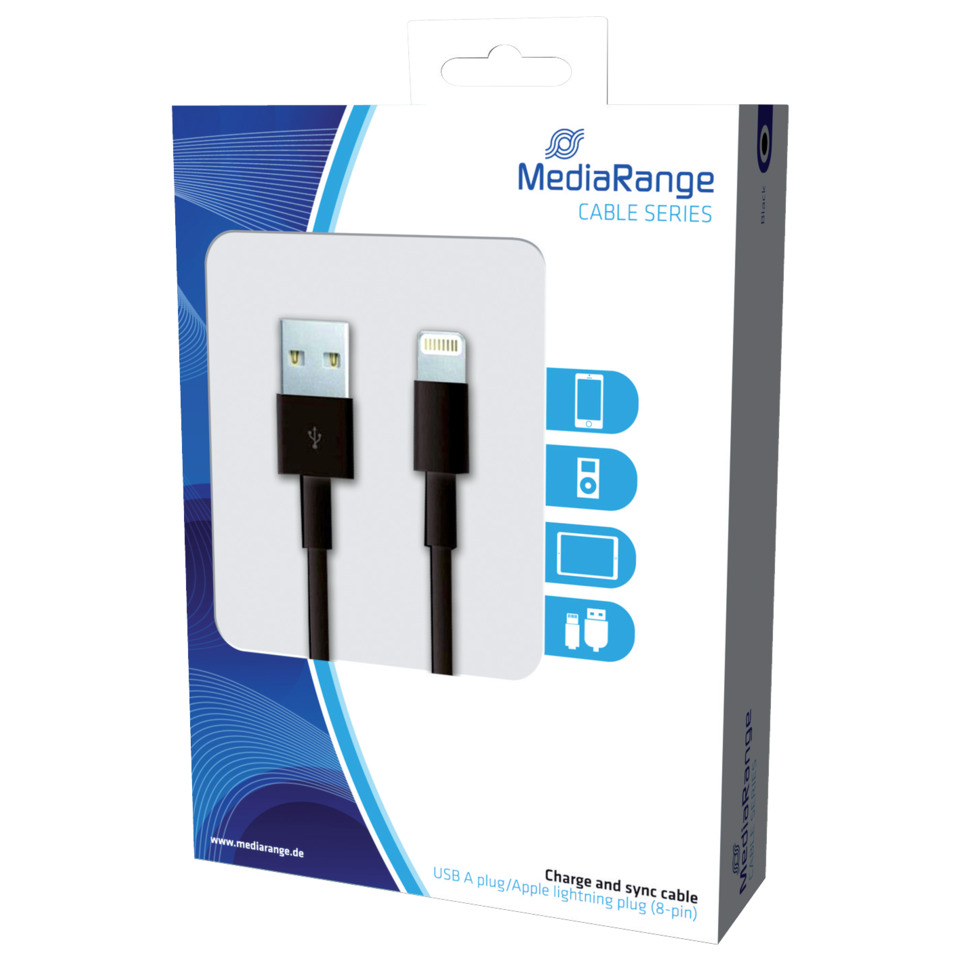 USB-A, Lightning, Kabel, Ladekabel, 8-polig