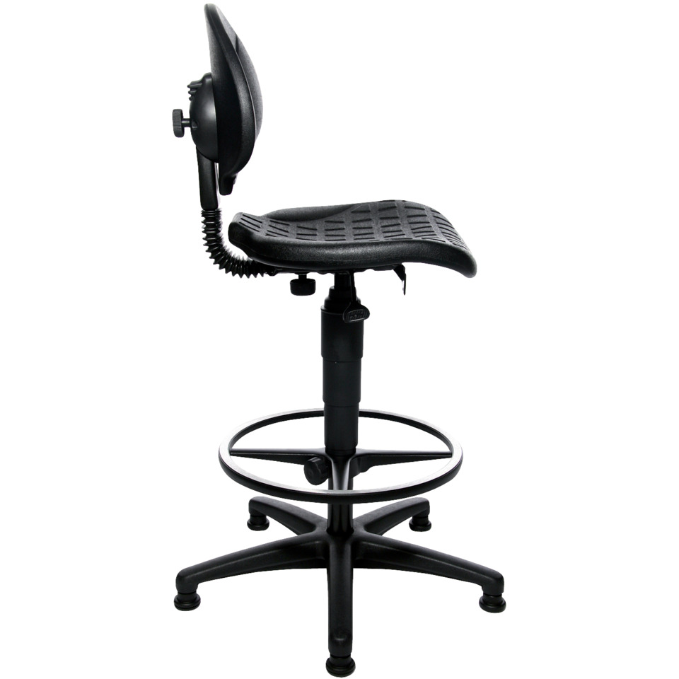 ergonomische Stuhl, Bürostuhl, verstellbarer Sitz, Drehstuhl, Fußring, Bürostuhl, Drehstuhl, Schreibtischstuhl, Schwarz, Verstellbar