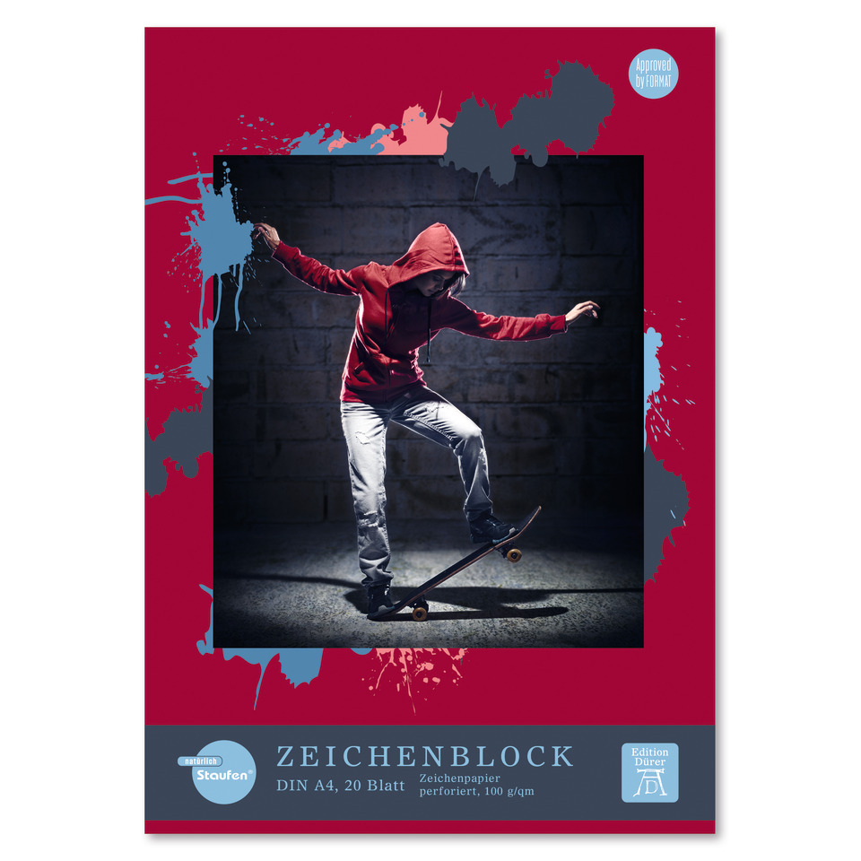 Skateboard, Hose, Hoodie, Rot, Posterdesign