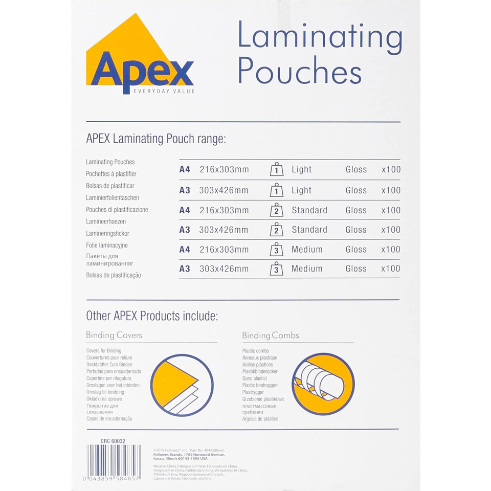 Laminierte Beutel, A4, A3, Glanz, Packung