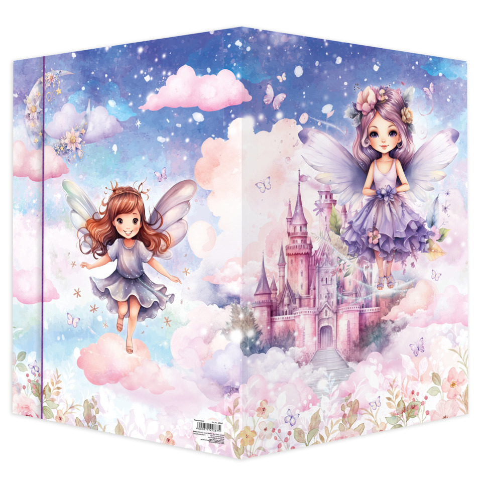 feenengle, mintierwald, pink clouds, schlossbild, fairy art