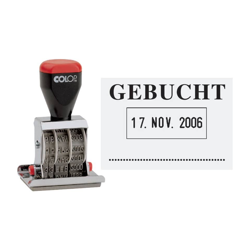 Stempel, Stempelkissen, Datumsstempel, Rohrstempel, Gebucht