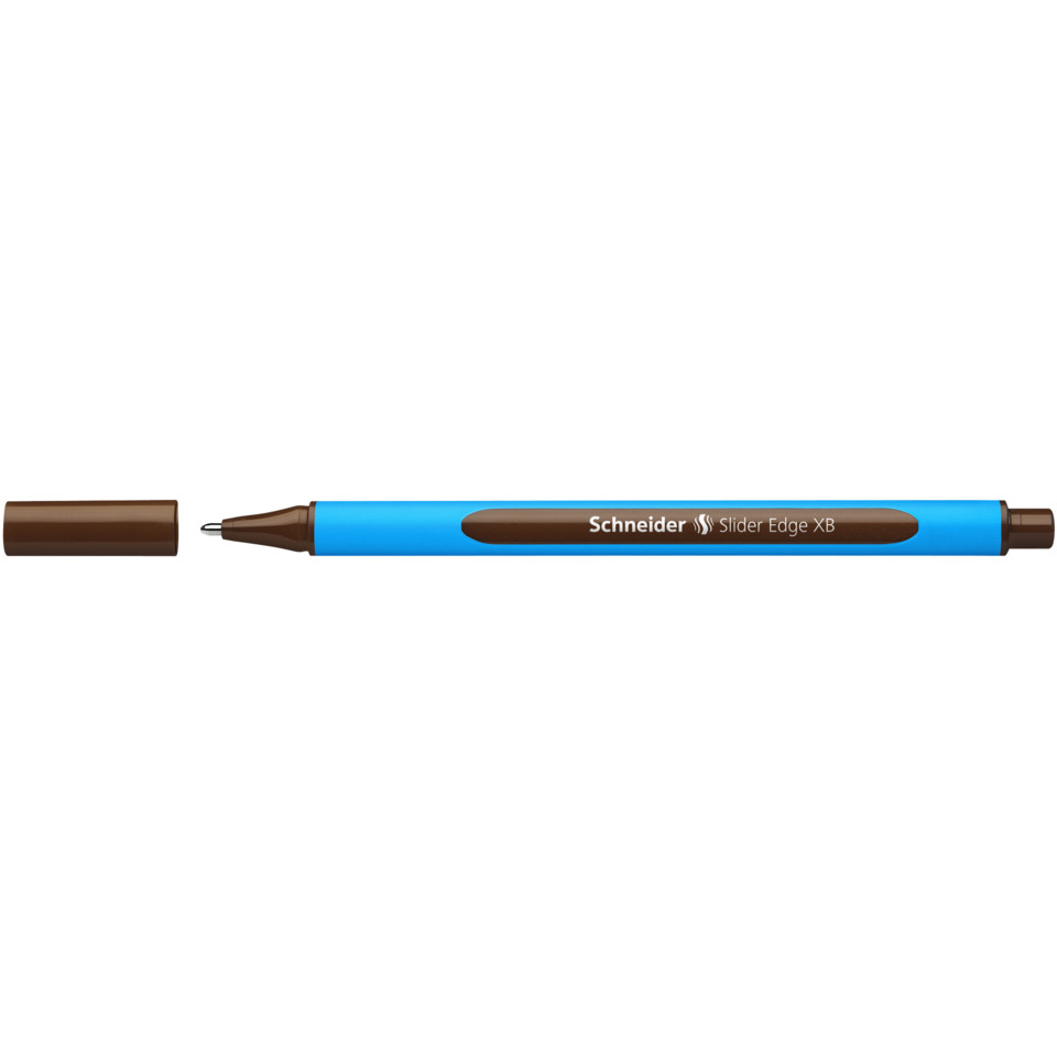 Marker, Kugelschreiber, Blau, Braune Kappe, Ausziehbar