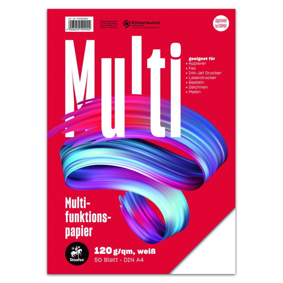 Multi-Papier, Funktionspapier, DIN A4, 120 g/m², Weiß