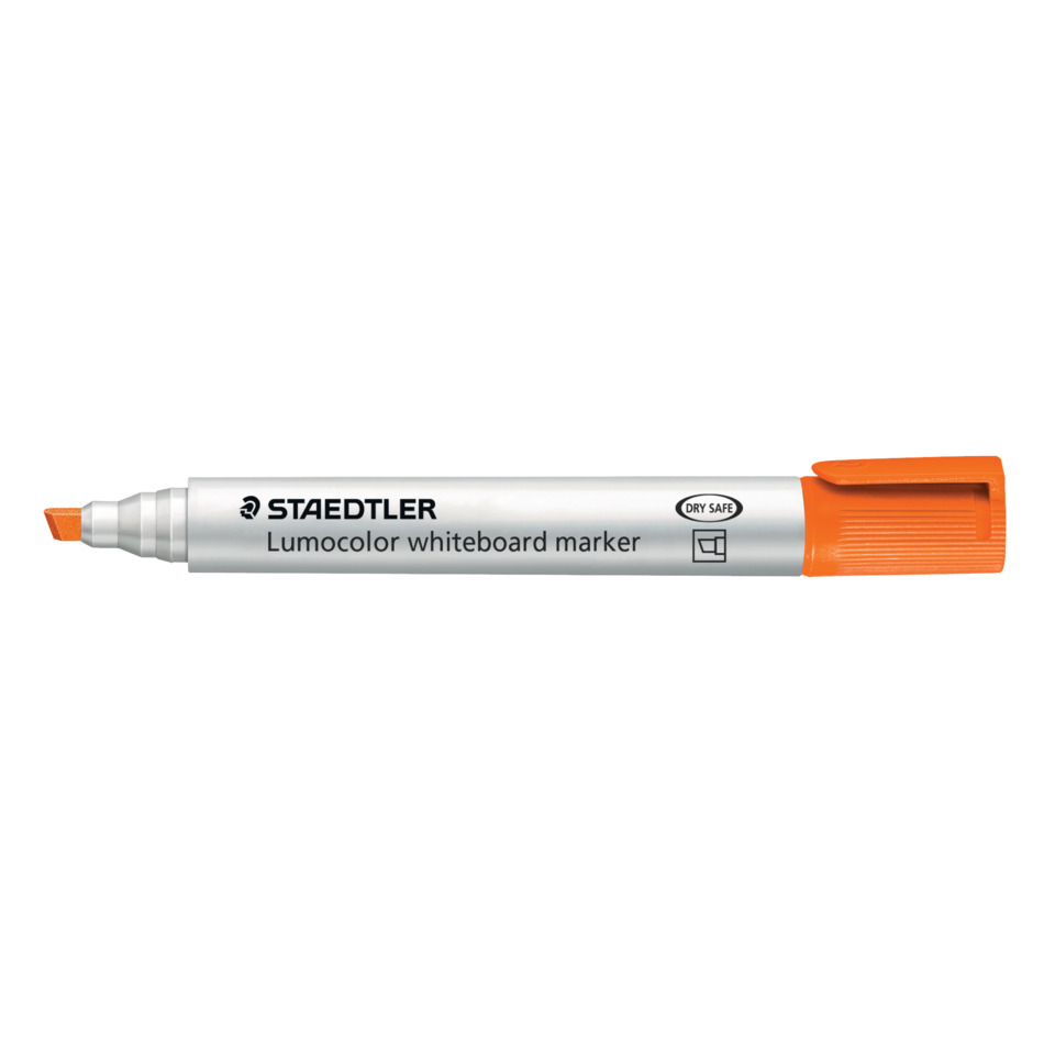 Marker, Whiteboard, Orangene Kappe, Dry Safe, Staedtler