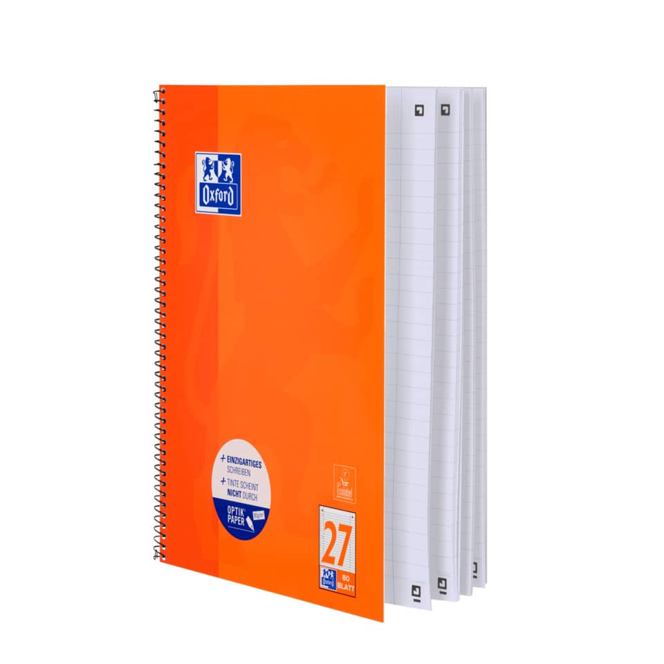 Collegeblock, A4+, 80 Blatt, Lin.27, liniert, orange OXFORD 100050360