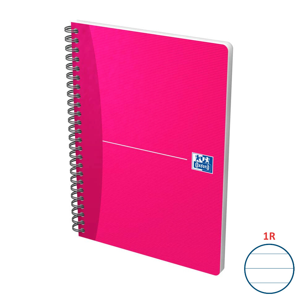 Notizbuch, Spirale, Pink, Linien, Oxford-Logo