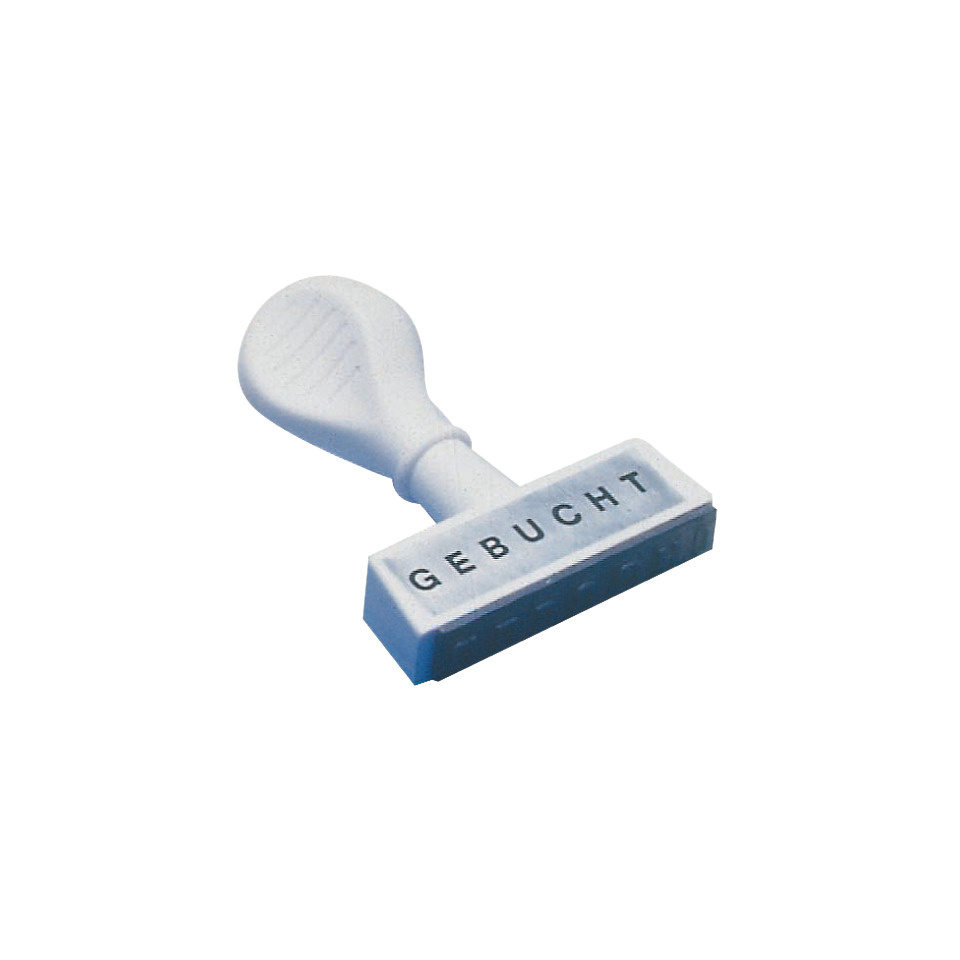Stempel, Gummi-Stempel, Schriftstempel, Satzstempel, GEBÜCHT