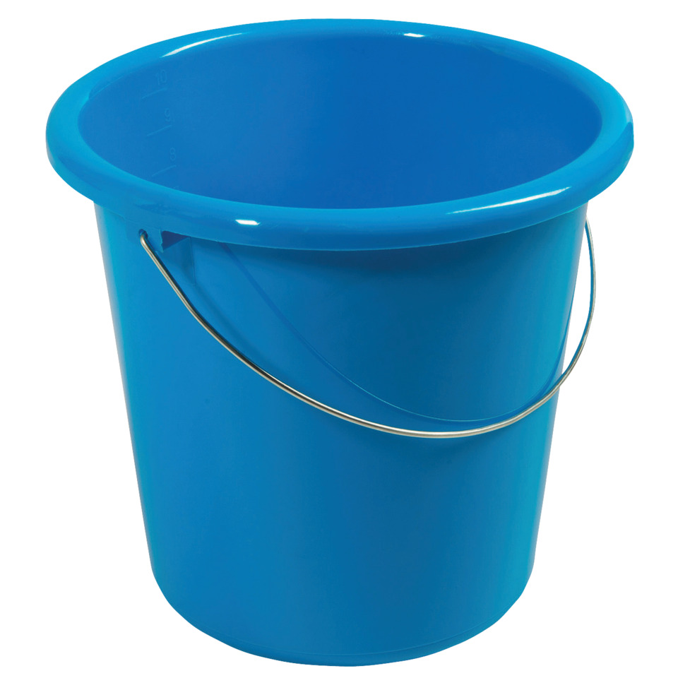 Eimer, Kübel, Plastik, Blau, Griff