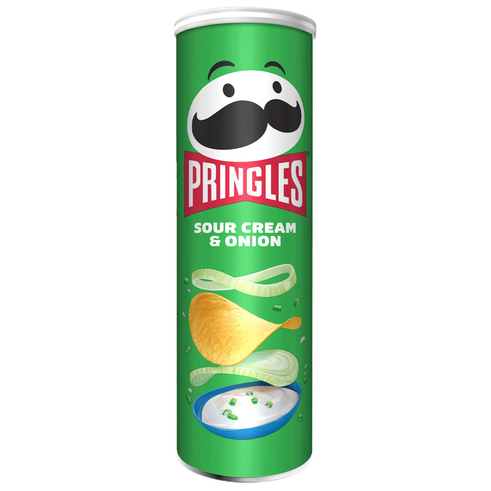 Pringles, Sour Cream & Onion, Snack, Kartoffelchip, Röhre