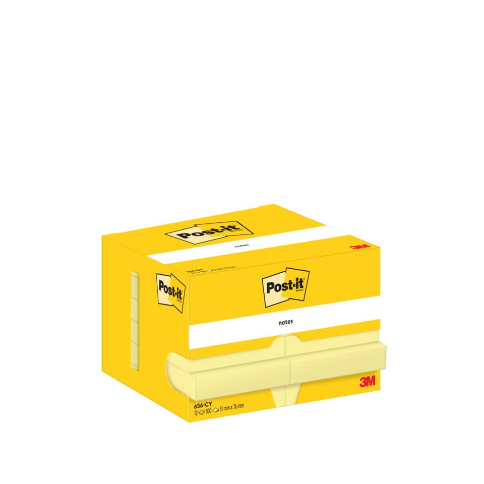 post-it, sticky notes, box, gelb, notizen