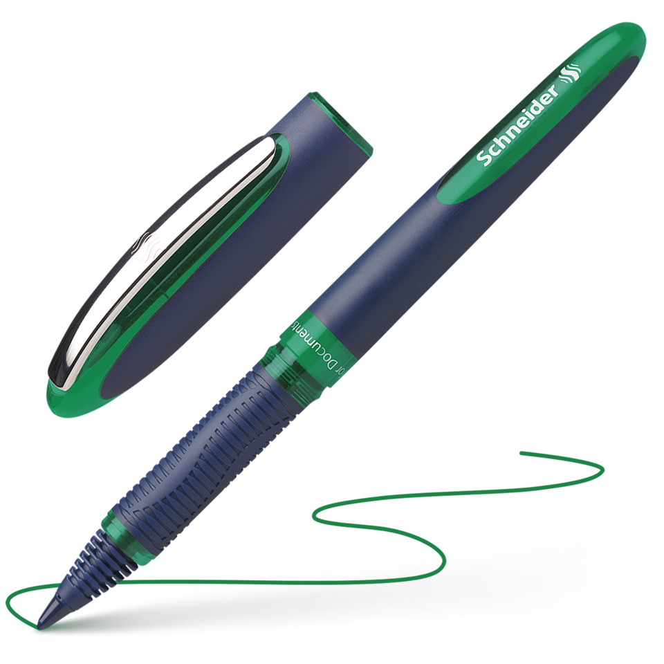 pen, rollerball, grün, blau, Schneider