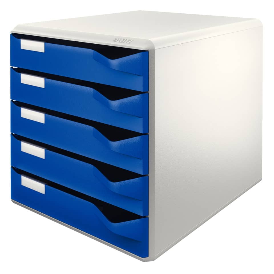 Schubladenbox, blaue Schubladen, Kunststoff, Schrank, Aufbewahrung