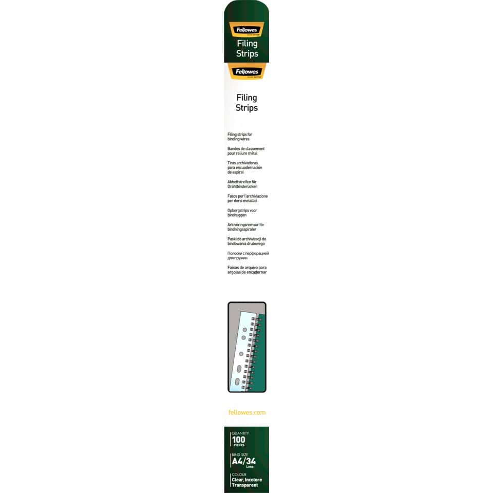Filing Strips, Ordnerzubehör, Metalldraht, Transparent, Paket 100
