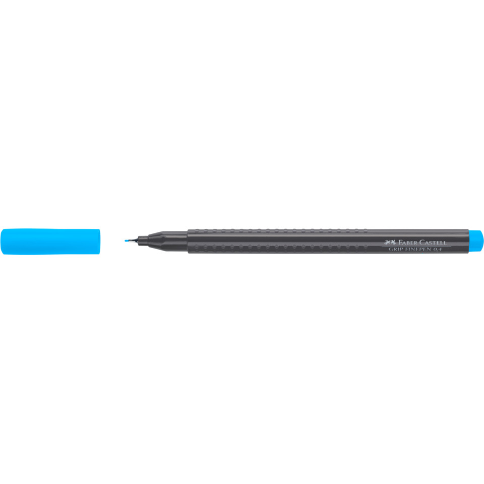 Fineliner, Schwarz, Blauer Deckel, Grippleiste, 0,4 mm Spitze