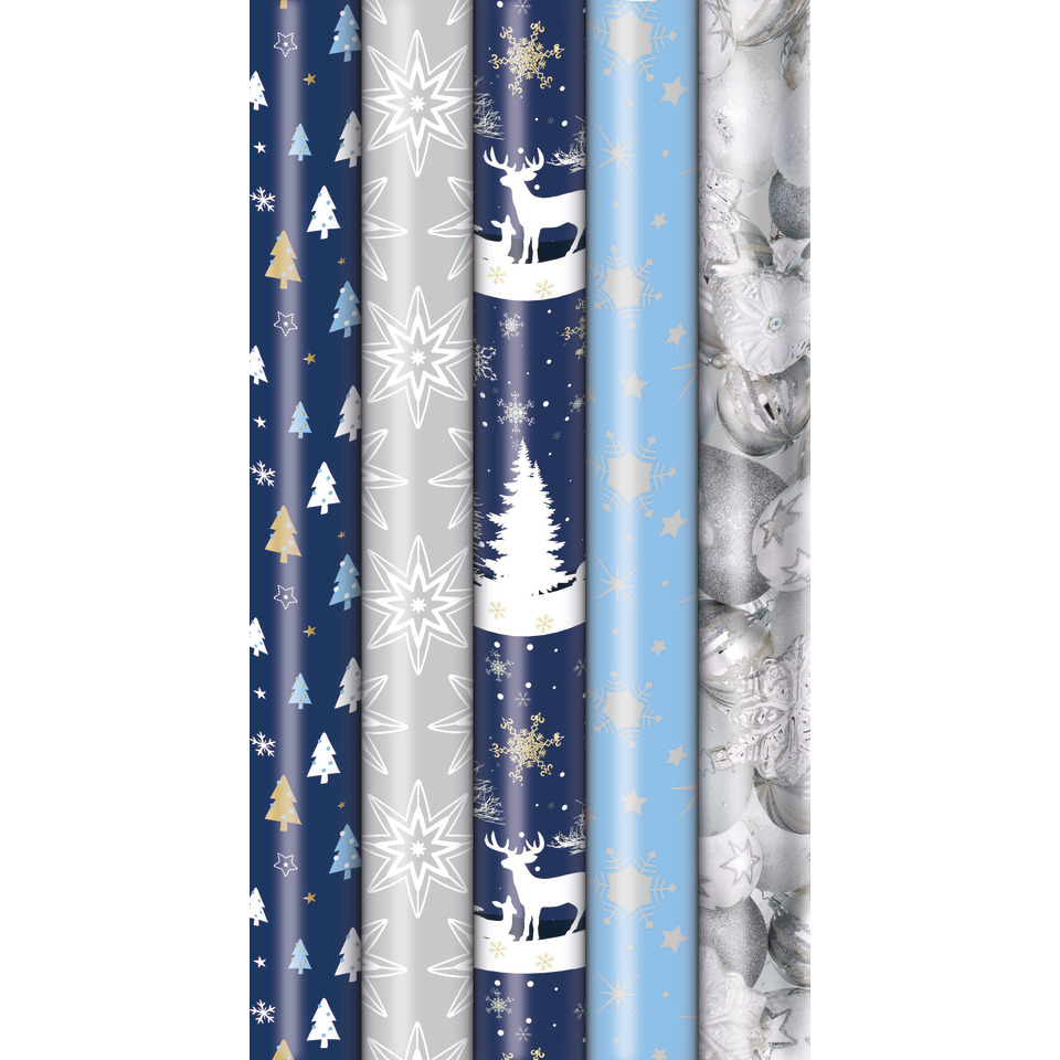 Geschenkpapier, Weihnachtspapier, Winterdeko, Schneeflocken, Weihnachtsmotiv