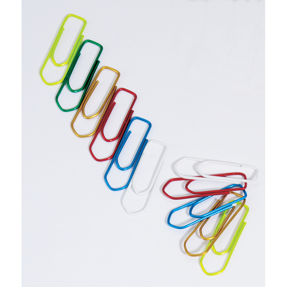 Klammern, Büroklammern, Papierclips, Metallclips, Multicolor