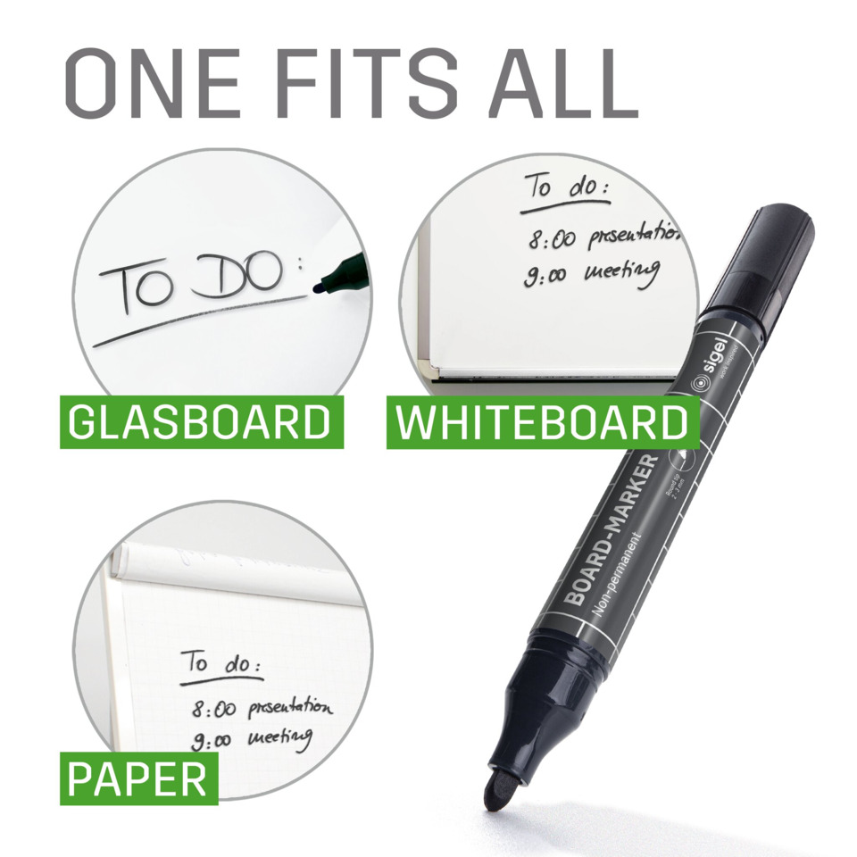 Whiteboard, Glasboard, Marker, Paper, To-do