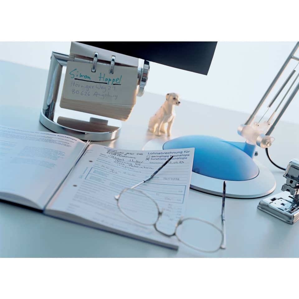 Schreibtisch, Dokumente, Brille, Lampe, Ordner