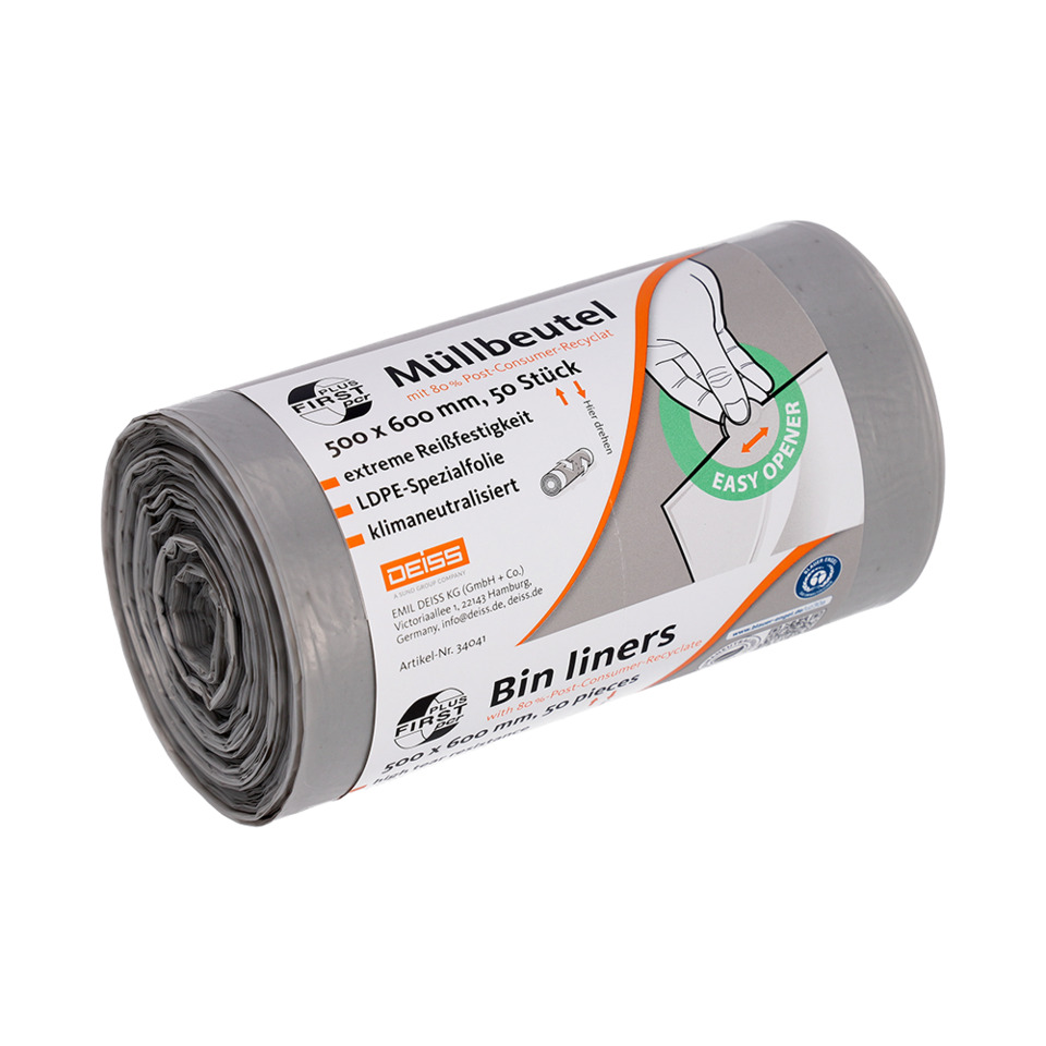 Müllbeutel, Abfallsäcke, Rollensystem, LDPE, 50 Stücke
