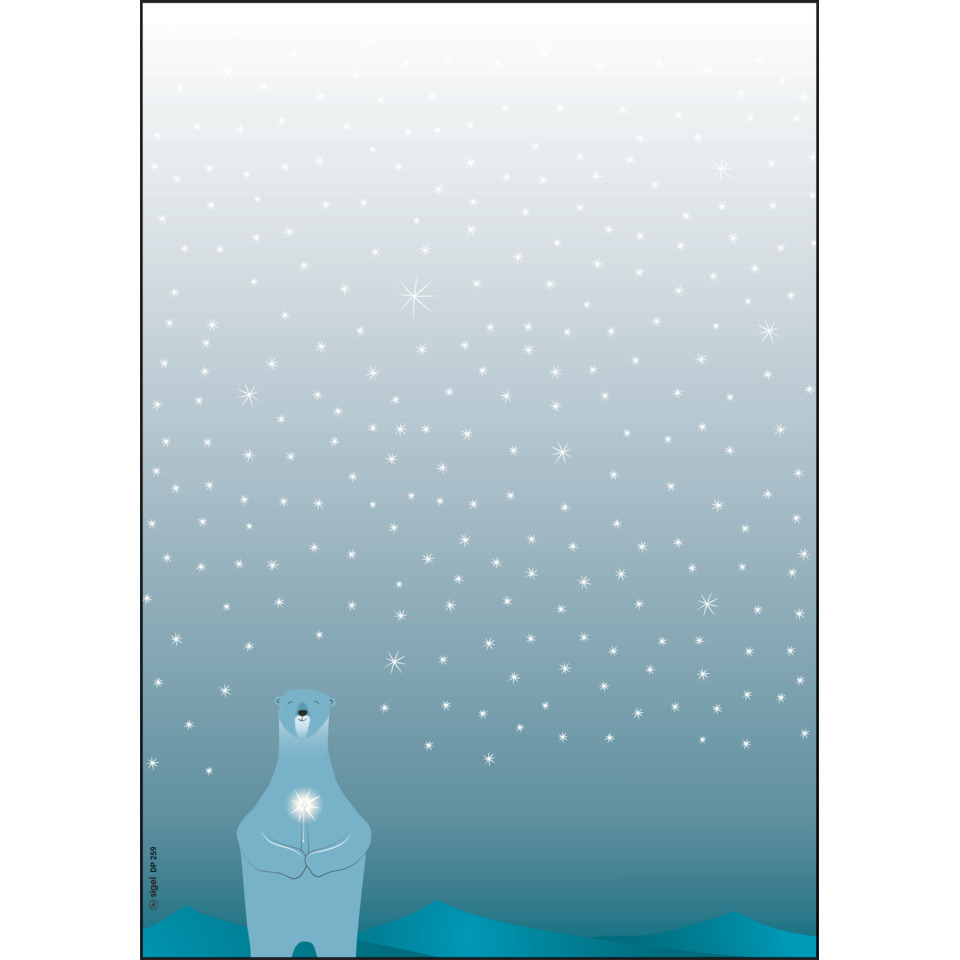 Polarbear, Leuchten, Nacht Himmel, Sterne, Schneeflocken