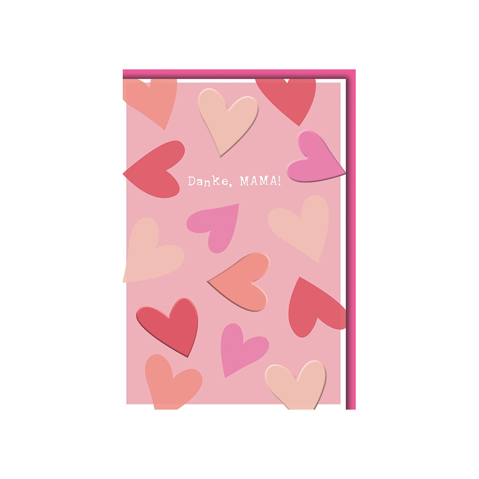 Herzmotiv, Karte, Valentinstag, Pink, Dankeschön