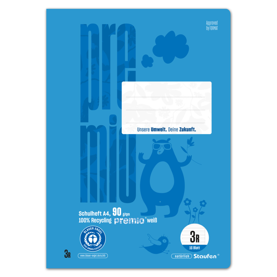  Schreibblock, Schultasche, Umwelt, Recycling, A4 Papier