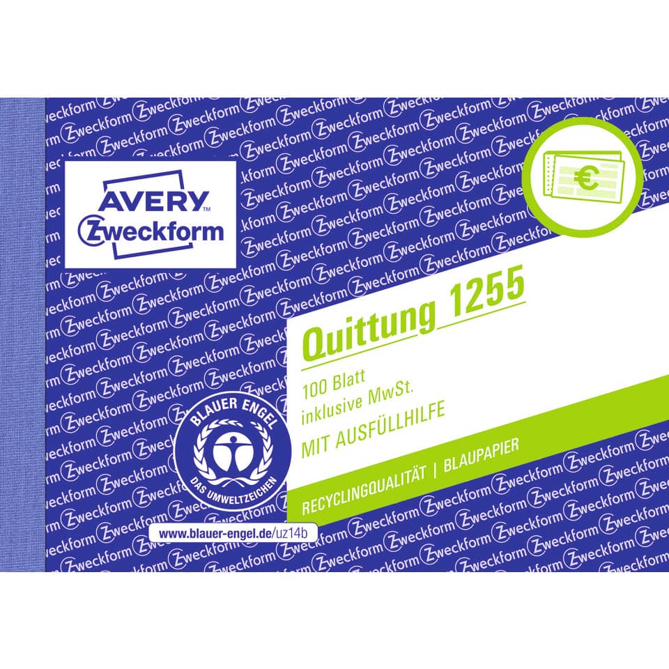 Quittung, Blauer Engel, Papier, Notizpapier, 100 Blatt