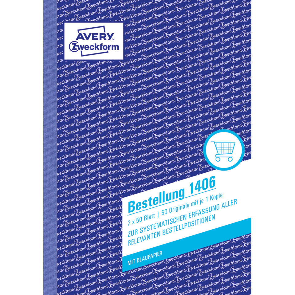 Zweckform, Ordnerblatt, Bestellung 1406, Blaues Muster, Kopierpapier?
