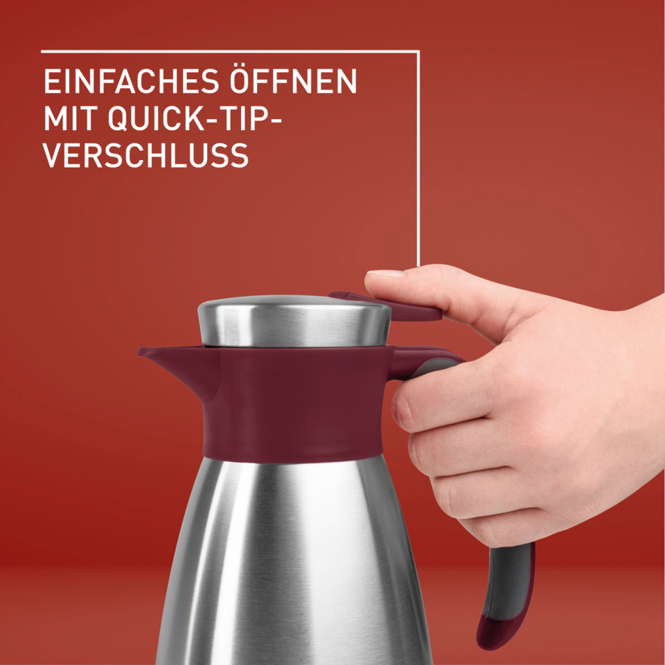 Kaffeemaschine, Thermoskanne, Kaffeekanne, edelstahl, rot