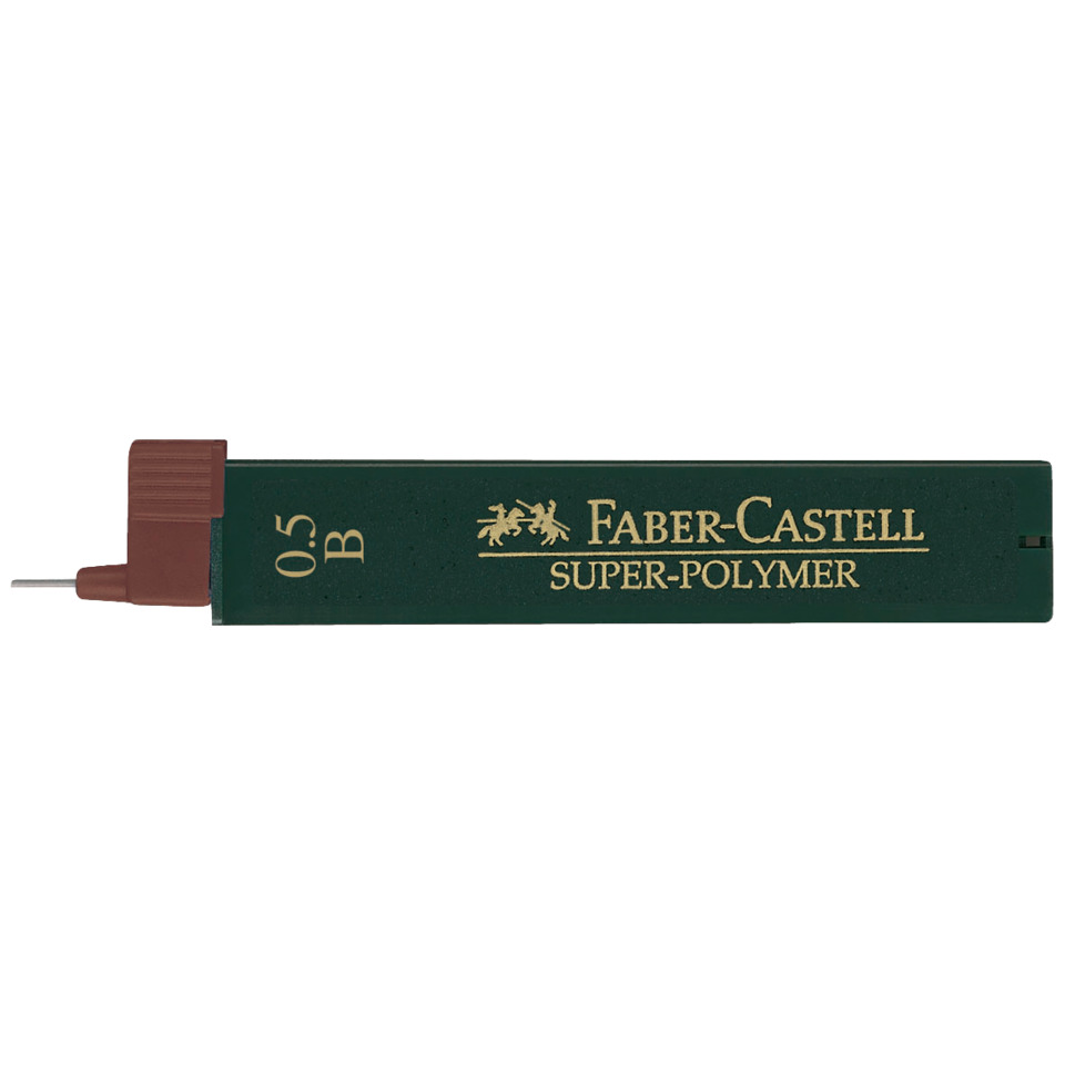 Feinmine Super Polymer B, 0,5mm, 12 Stück, schwarz FABER CASTELL 120501