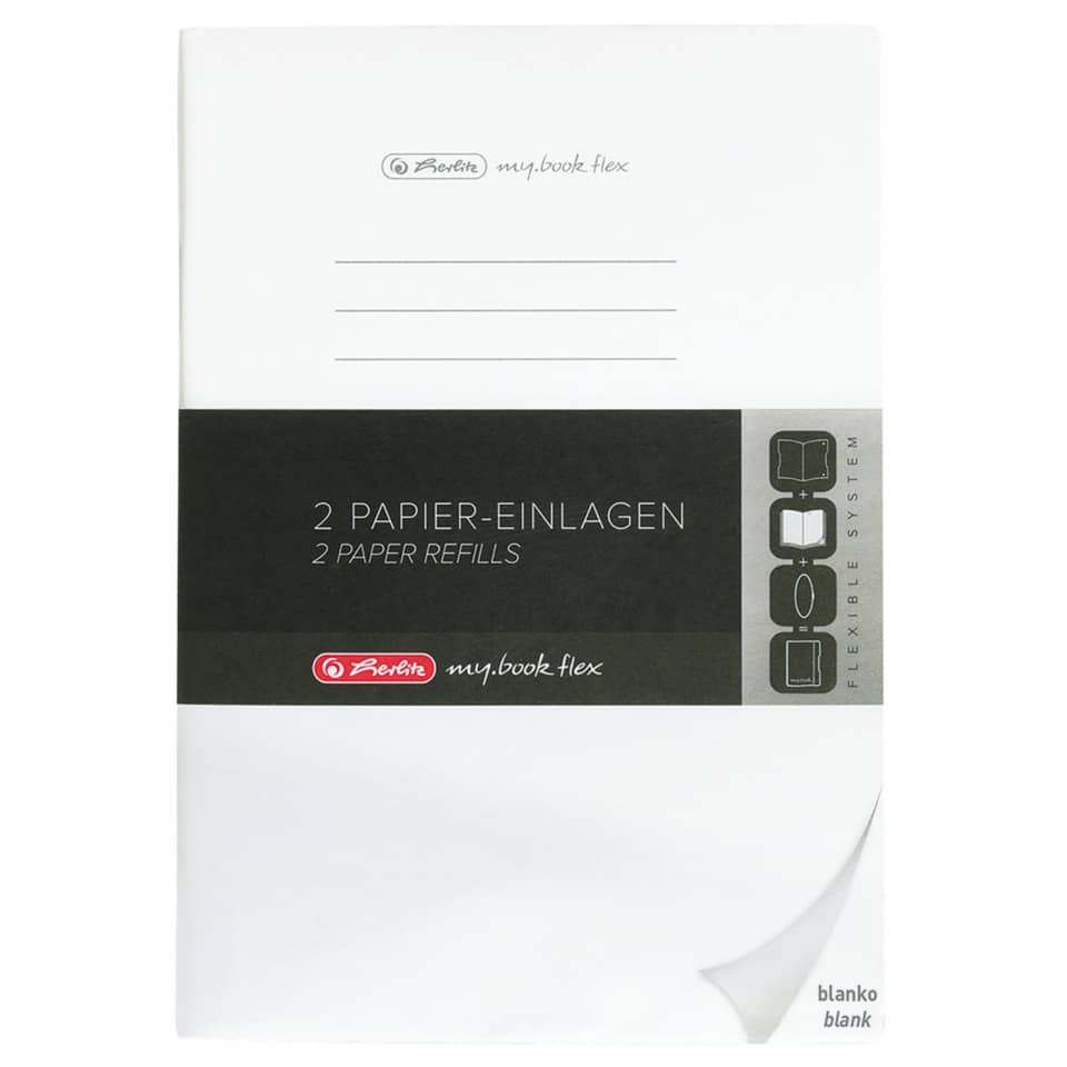 Papier-Inlagen, 2 Stück, Notizpapier, Ablagepapier, Blankseiten
