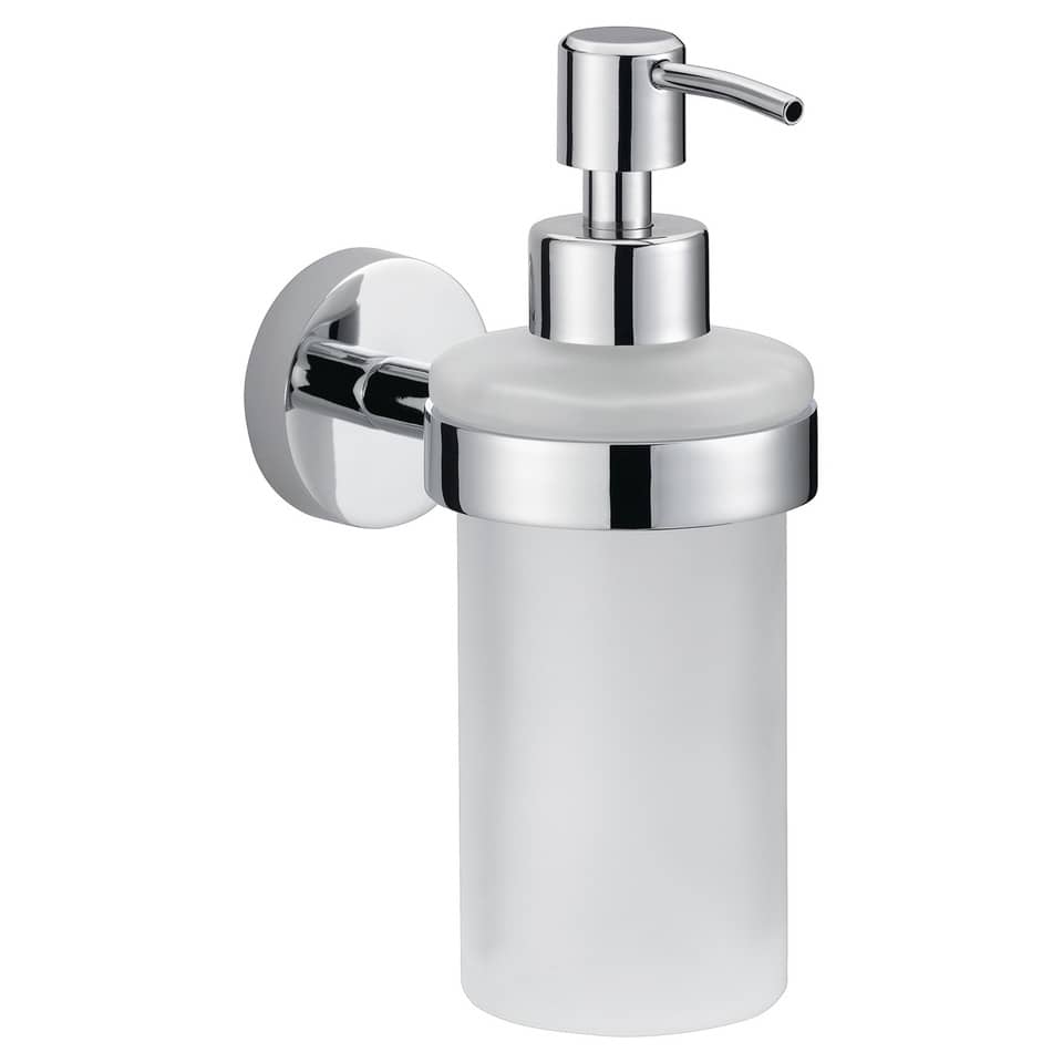 Seifenspender, Wandhalter, Chrom, Glas, Federhalter