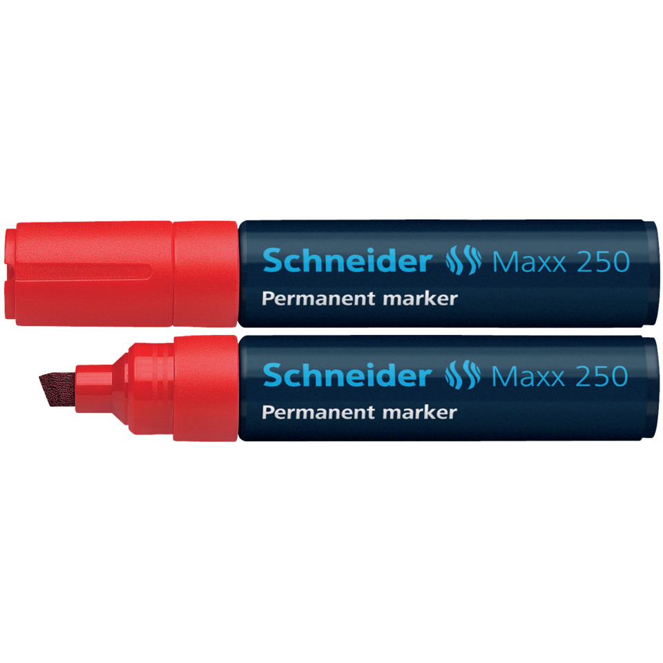 Permanentmarker, Marker, RoteKappe, Kunststoffspitze, SchneiderMaxx250