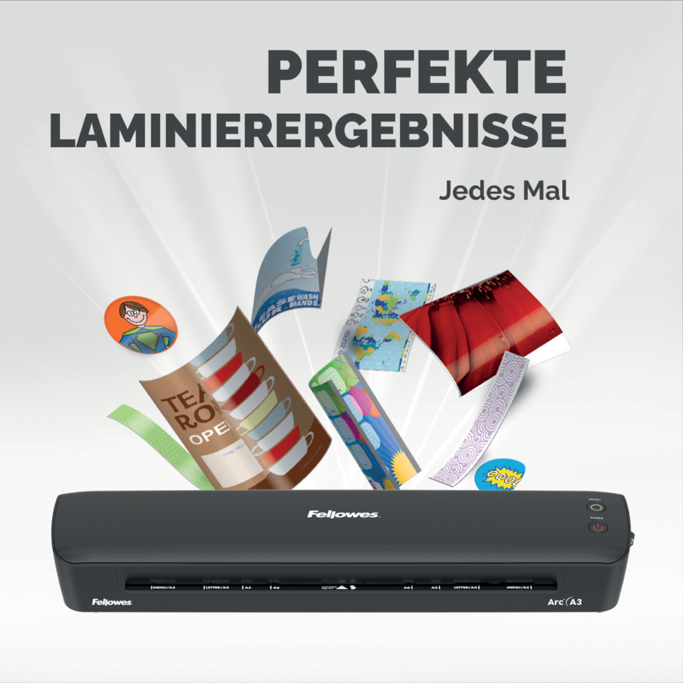 Laminator, Schwarz, Arc A3, Fellowes, Heftgerät?