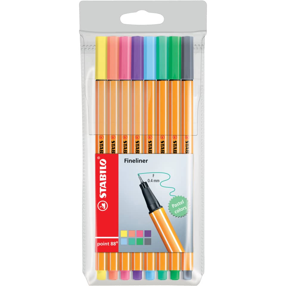 Marker-Set, Fineliner, Pastellfarben, Feiner Punkt, Sortierte Farben