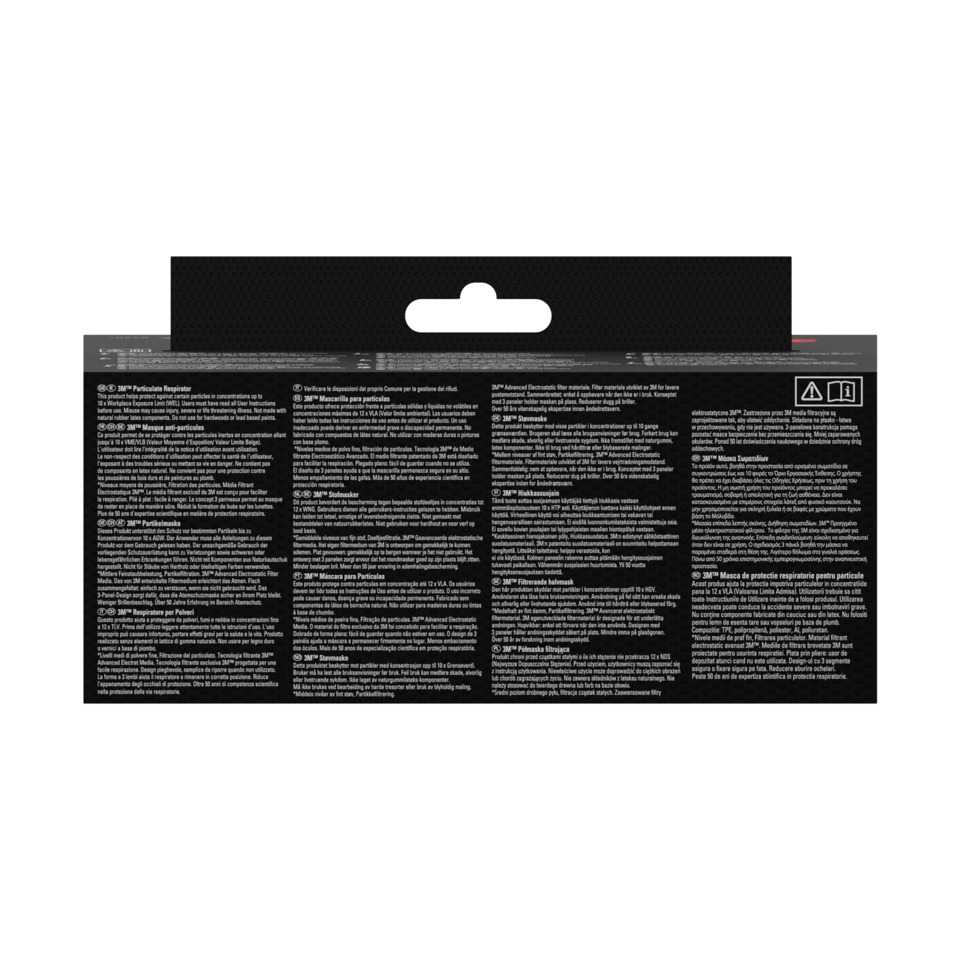 Gesichtsmaske, 3M, Partikelfilter, schwarze Verpackung, einmalig