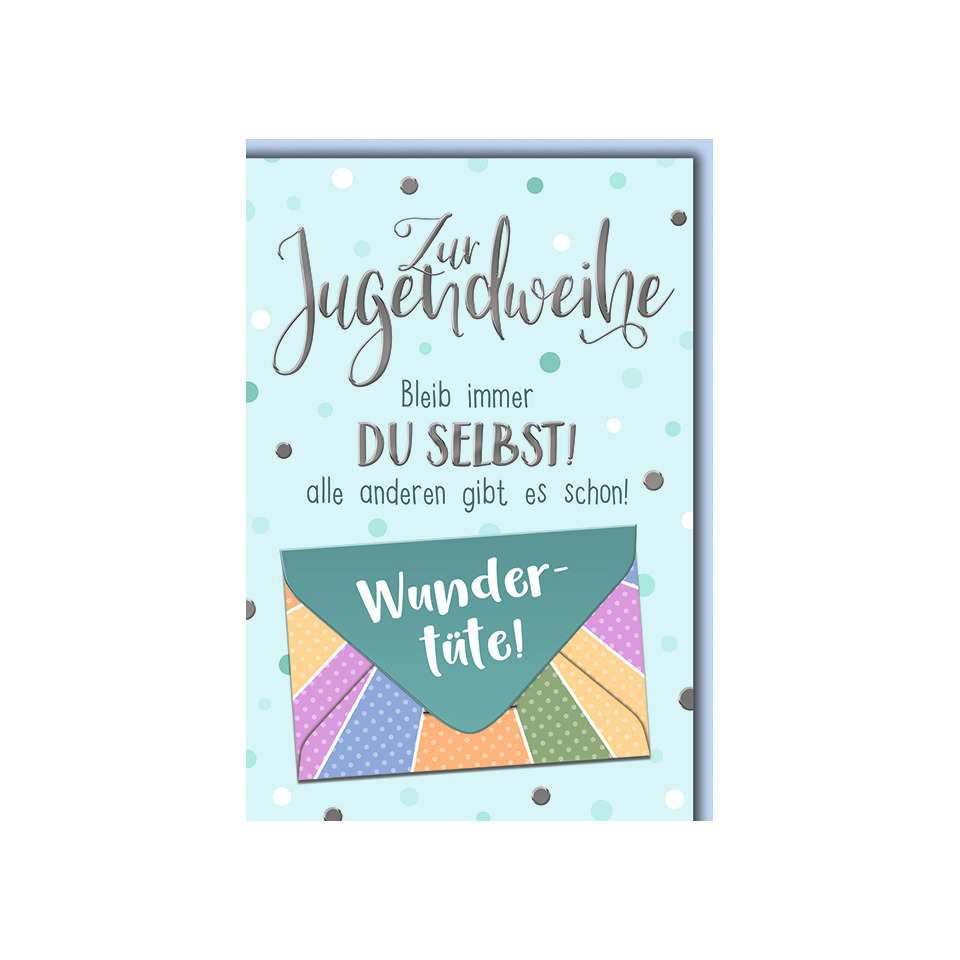 Geburtstagskarte, Wunderkärtchen, Spruchkarte, Punktmuster, Glückwunschkarte