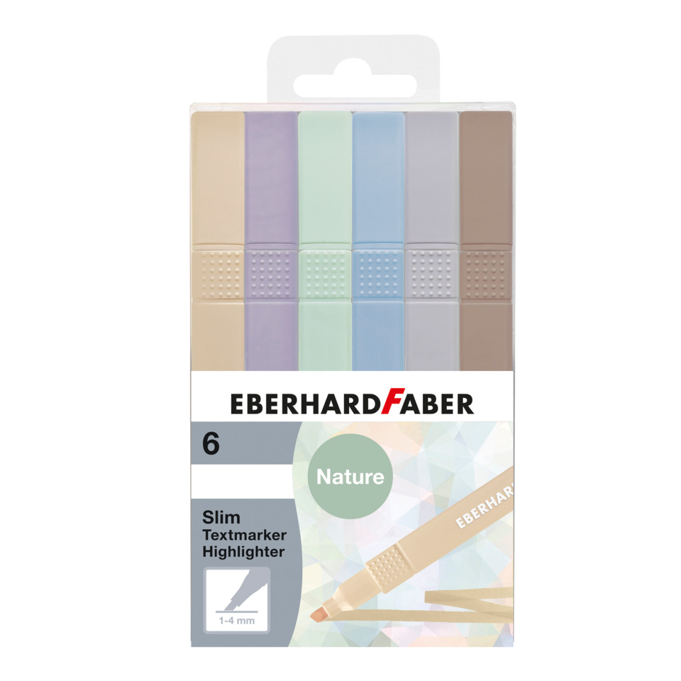 Textmarker, Klebemarker, Slim, Pastellfarben, Nature