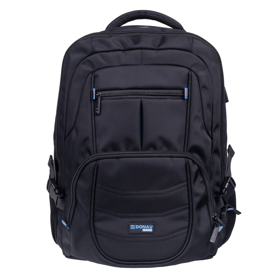 Rucksack, Reise Rucksack, schwarz, Vorderfach, verstellbare Gurte
