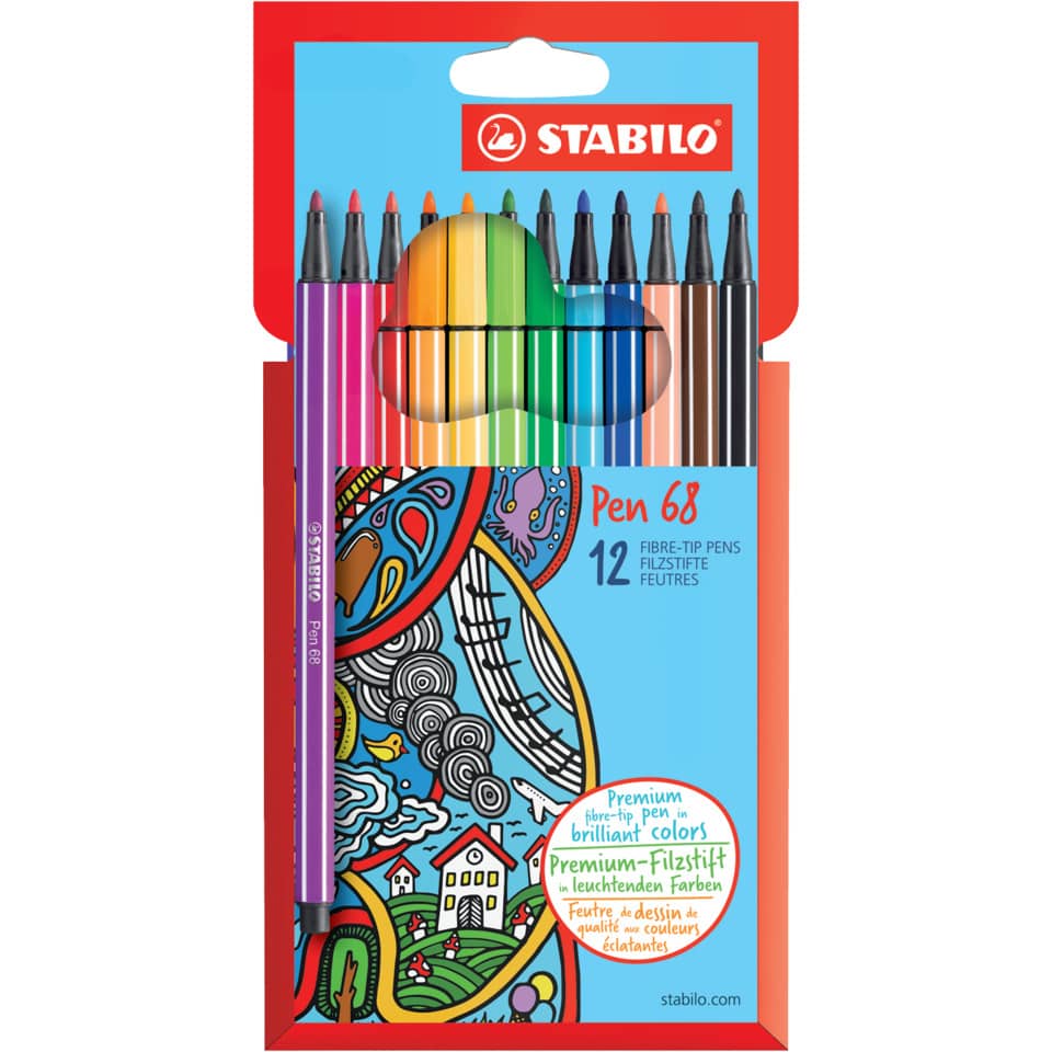 Filzstifte, Stabilo, 12er Set, Farbstifte, Marker