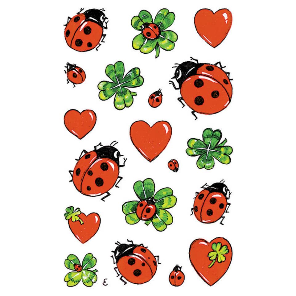  ladybug, herzen, kleeblatt, herzform, rot